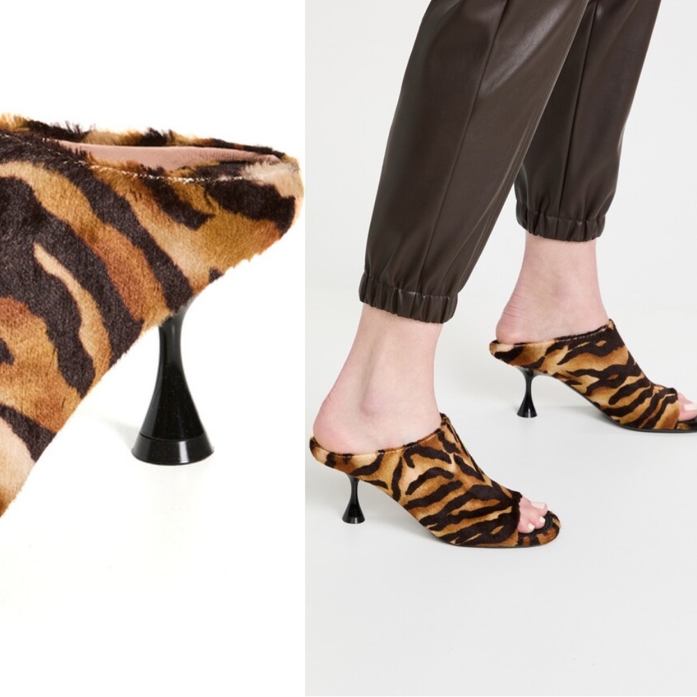 Acne Studios Tiger Print Open-toe Mules